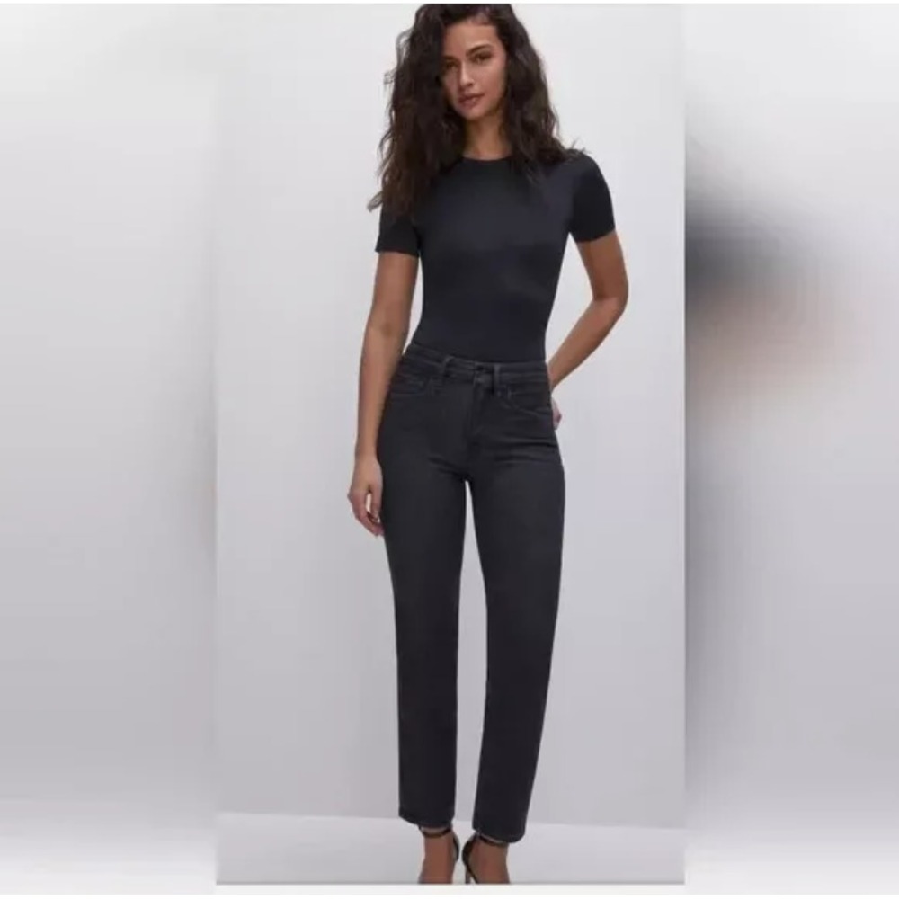 Good American Style GPSK419TFT Good Petite Skinny Black Sz 15 (30x26) T84‎